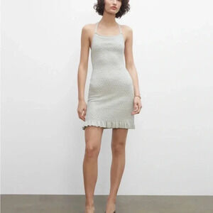 Club Monaco Strappy Texture Tank Dress Soft Knit Mint Green Size Medium